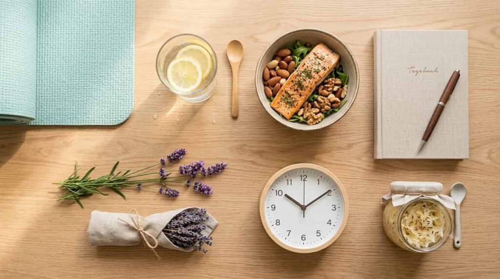Sieben natürliche Strategien gegen Stressbauch und Cortisol: Schlaf, Ernährung, Yoga, Darmgesundheit, Stressmanagement im Überblick