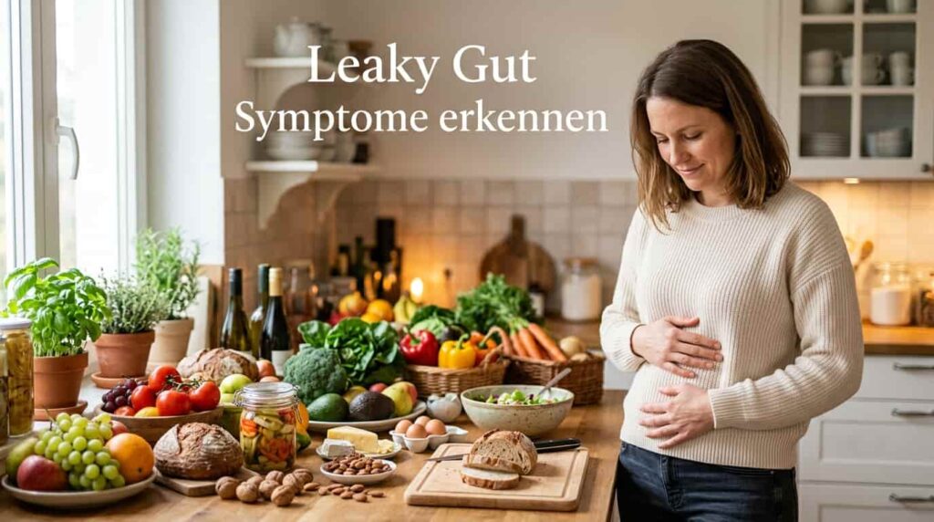 Leaky Gut Symptome erkennen – Frau mit Bauchbeschwerden als Symbolbild für durchlässige Darmbarriere