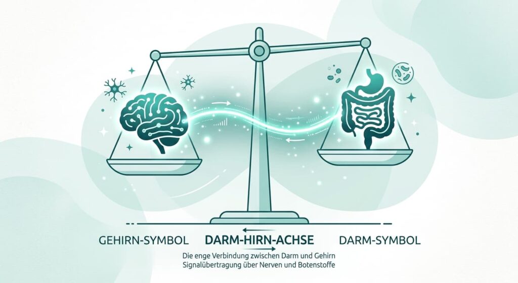 Grafische Darstellung der Darm-Hirn-Achse als medizinischer Hintergrund der Zielgruppen-Passung.