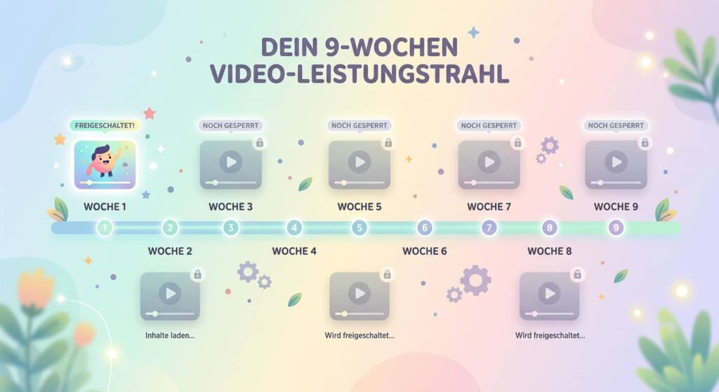 Infografik zum 9-Wochen-Freischaltplan der Magen-Darm-Edition Sessions