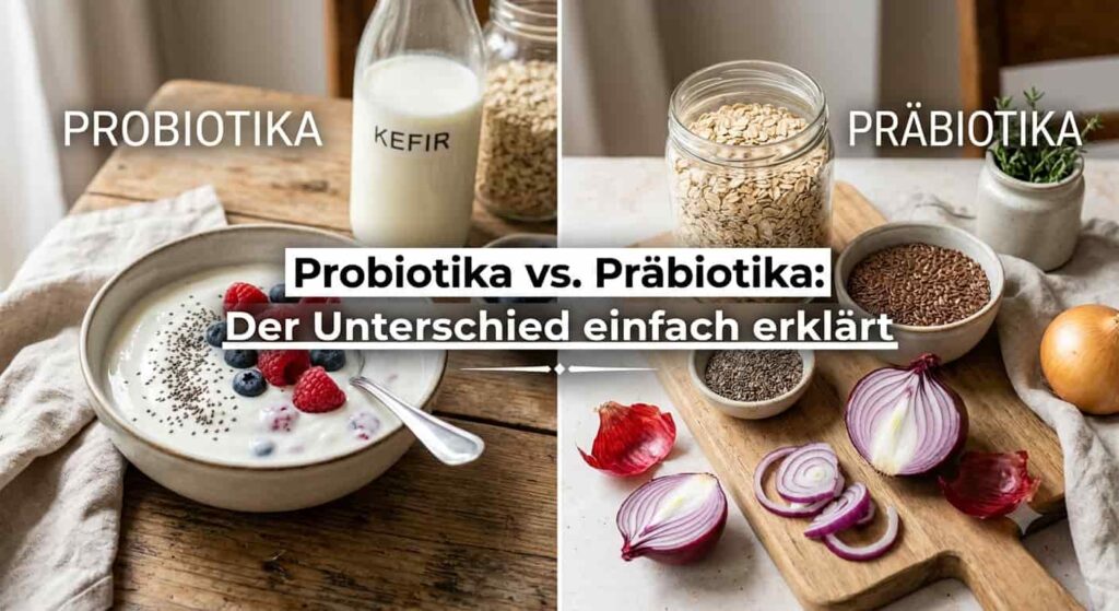 Feature-Bild Probiotika vs. Präbiotika: Der Unterschied einfach erklärt