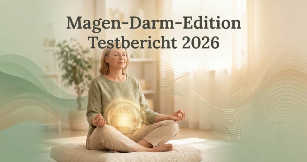 Magen-Darm-Edition Testbericht 2026 – Feature-Bild mit entspannter Person und Textoverlay.
