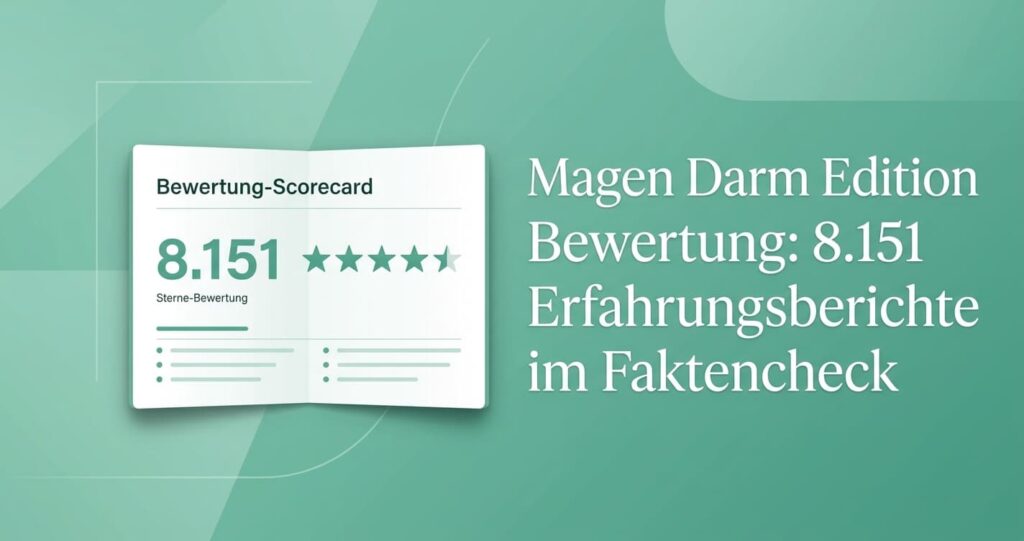 Feature-Bild zur Magen Darm Edition Bewertung mit Scorecard-Symbolik und deutschem Text-Overlay.