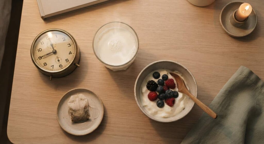 Gesunder eiweißreicher Abendsnack als Alternative zu spätem Snacking