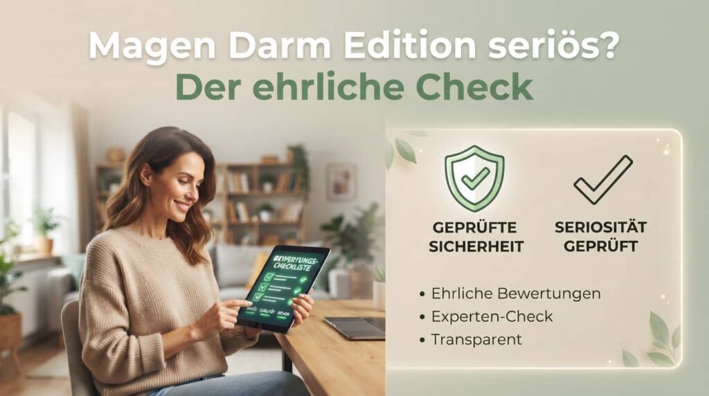 Abgehakte Checkliste zur Prüfung der Seriosität der Magen Darm Edition.