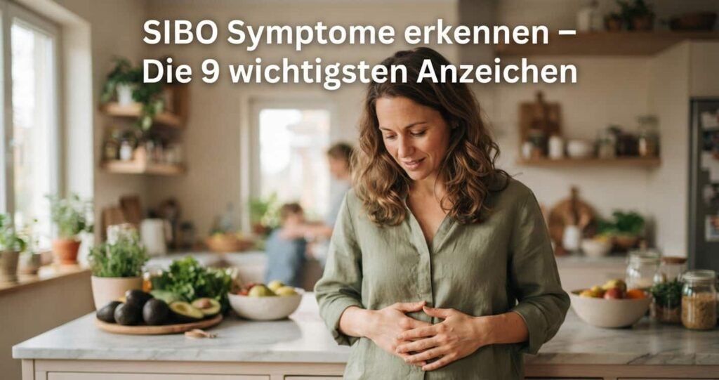 Feature-Bild zum Artikel SIBO Symptome erkennen mit Textüberschrift.